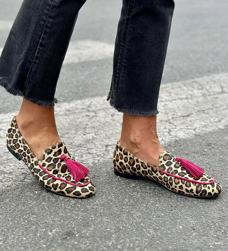 Dámské mokasíny s leopardím vzorem
