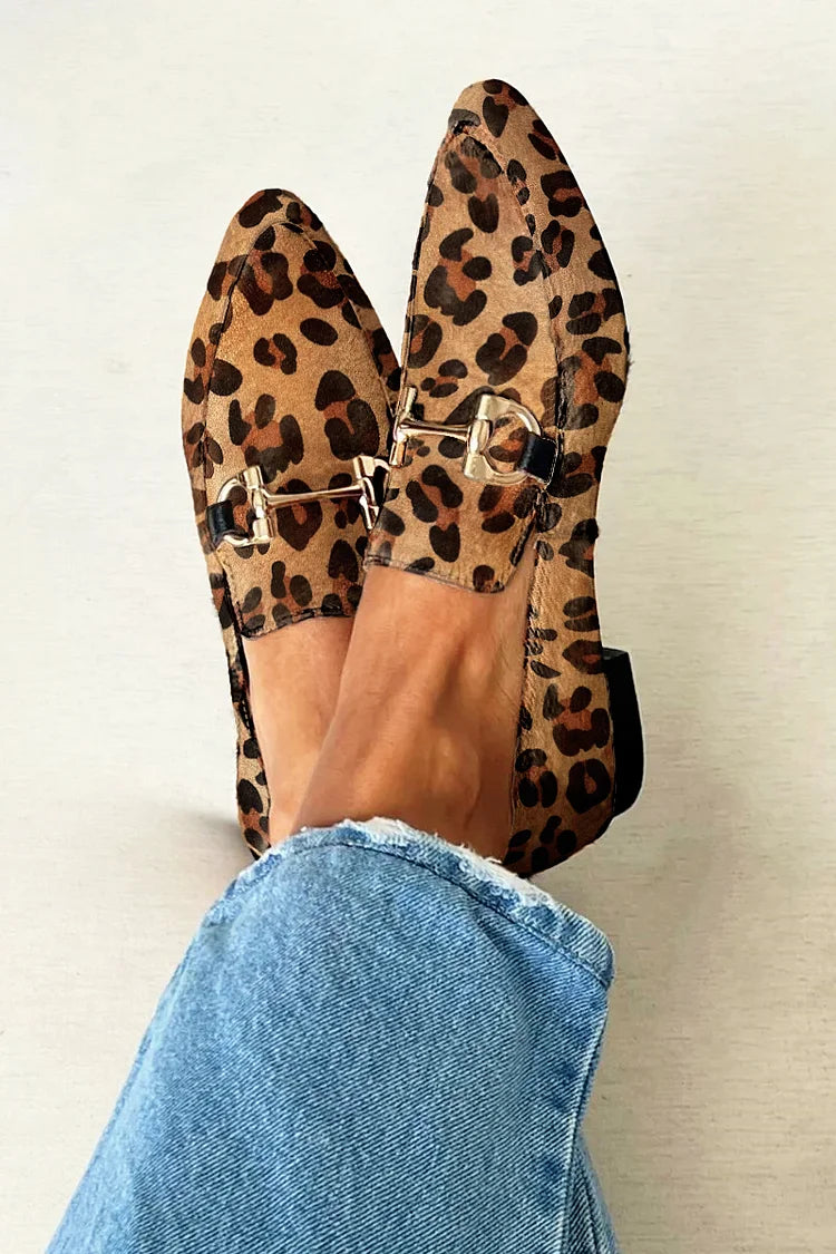 Dámské mokasíny v elegantním stylu s leopardím vzorem
