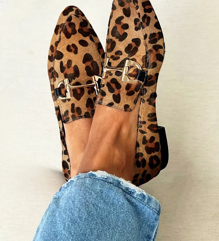 Dámské mokasíny v elegantním stylu s leopardím vzorem