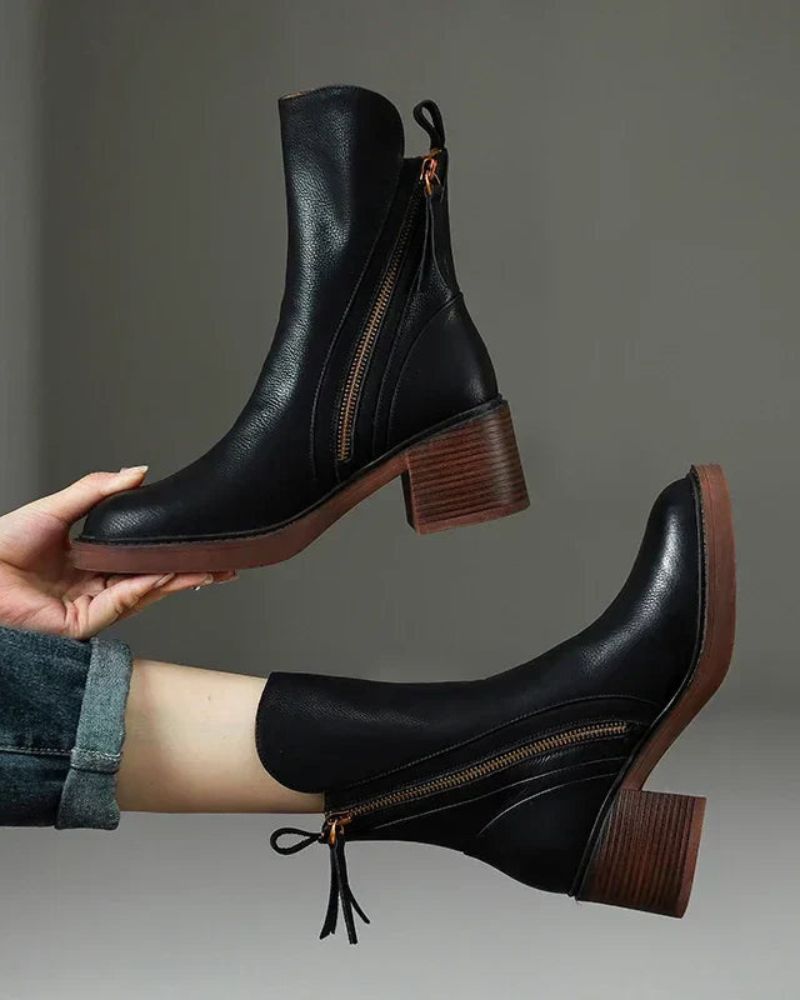 Dámské kozačky v elegantním stylu, na podpatku