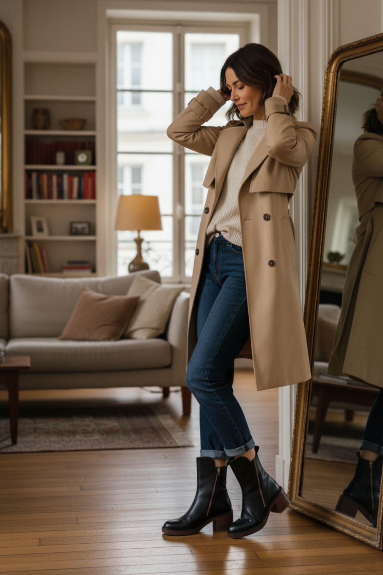 Dámské kozačky v elegantním stylu, na podpatku