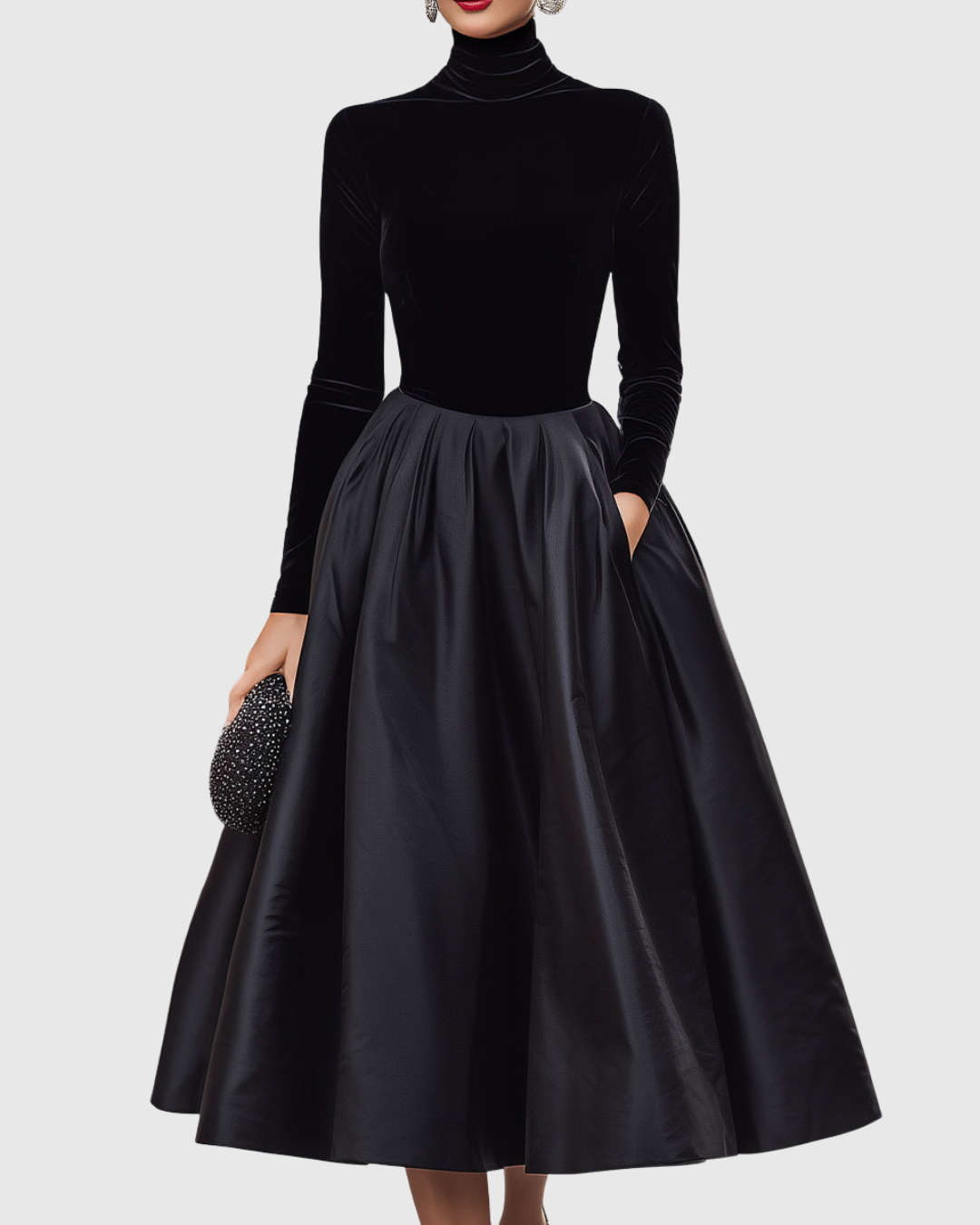 Dámské maxi šaty ze sametu, ze saténu