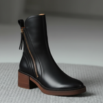 Dámské kozačky v elegantním stylu, na podpatku