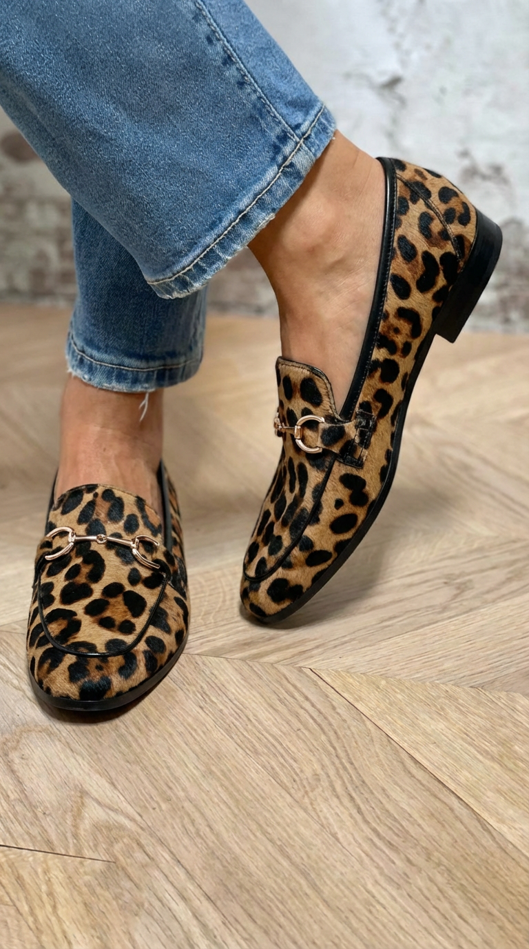 Dámské mokasíny s leopardím vzorem