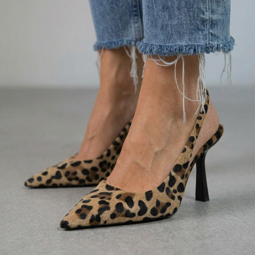 Dámské sandály s leopardím vzorem