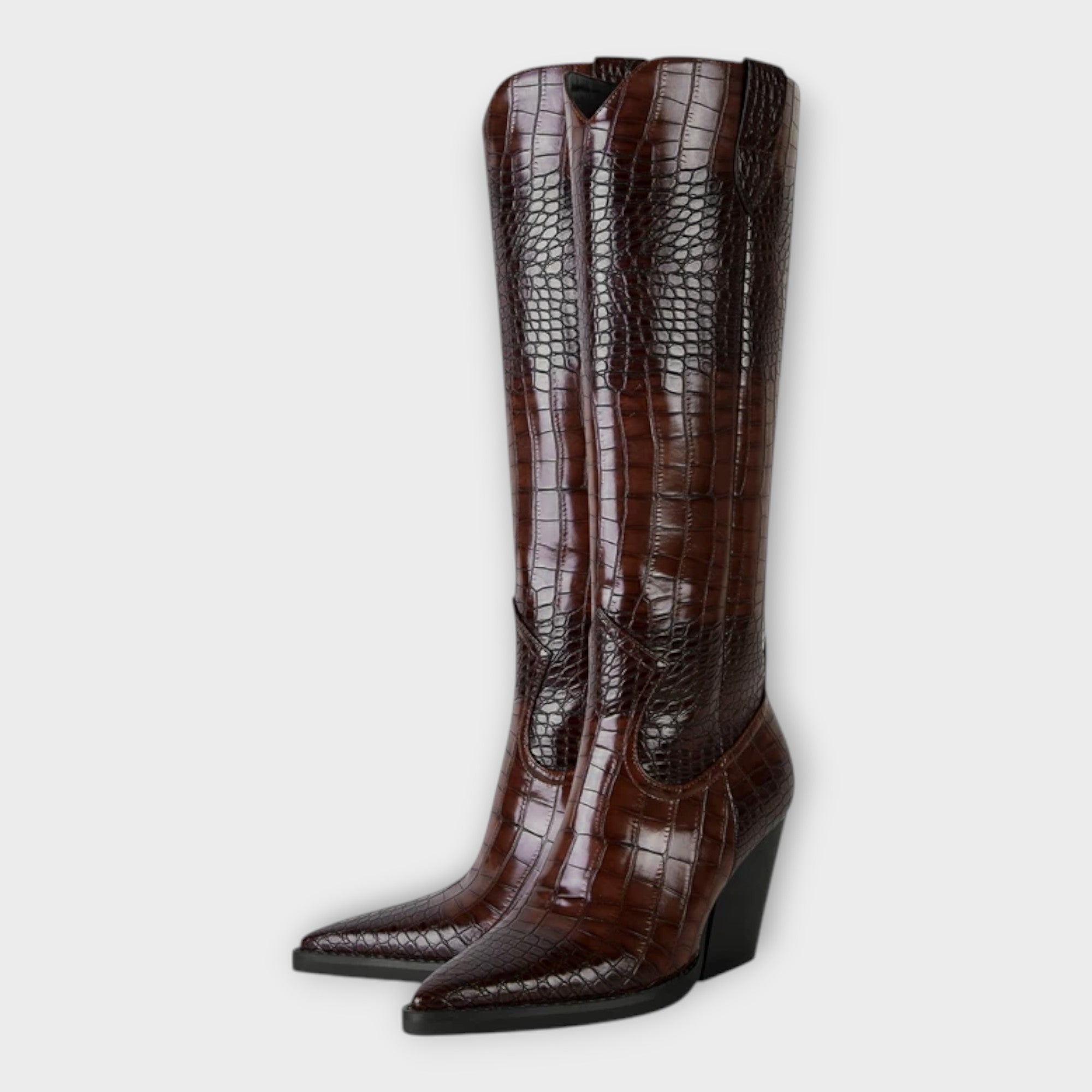 Dámské kozačky v elegantním stylu, na podpatku