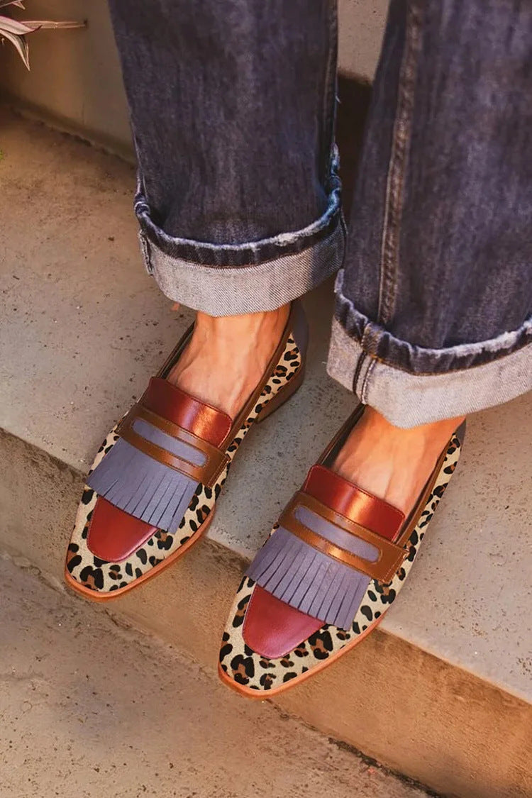 Dámské mokasíny v elegantním stylu s leopardím vzorem