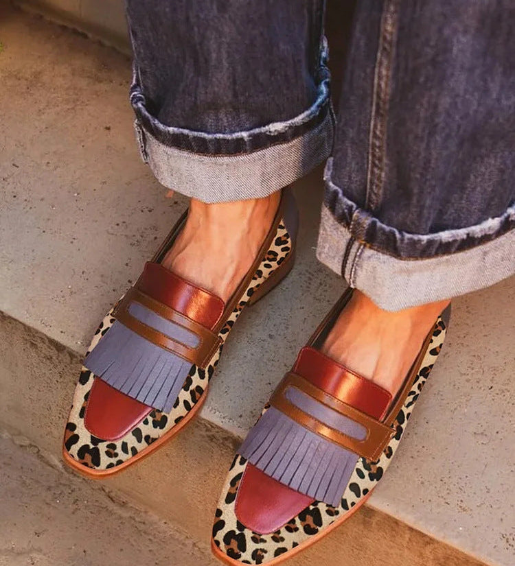 Dámské mokasíny v elegantním stylu s leopardím vzorem
