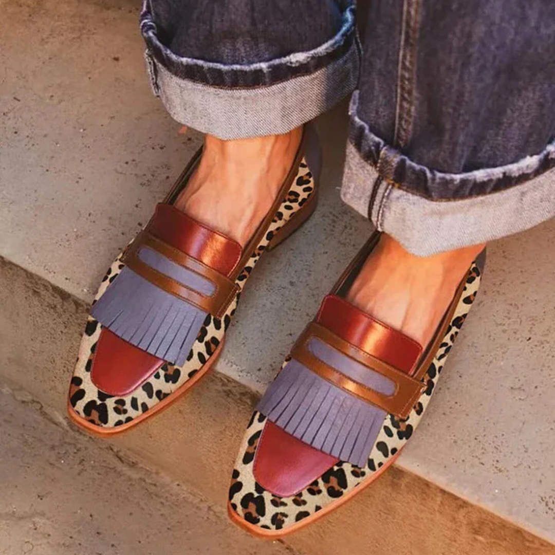 Dámské mokasíny v elegantním stylu s leopardím vzorem