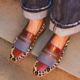 Dámské mokasíny v elegantním stylu s leopardím vzorem