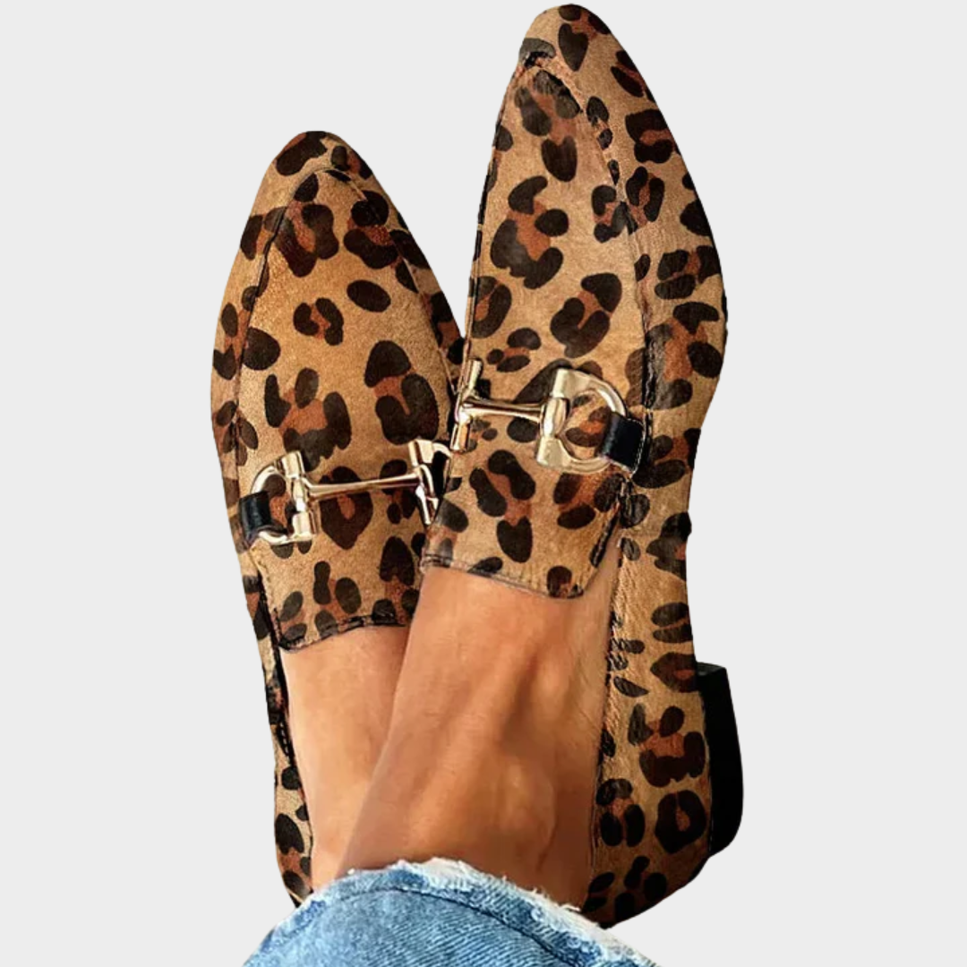 Dámské mokasíny v elegantním stylu s leopardím vzorem