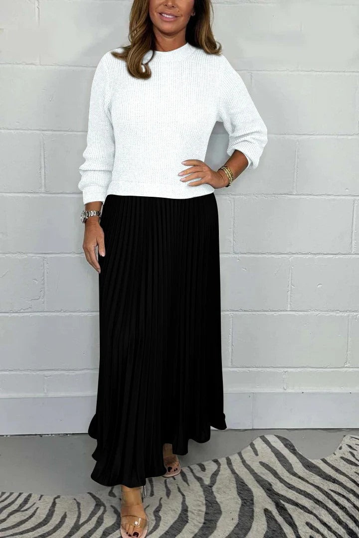 Dámské maxi šaty s plisovaným detailem