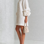 Dámské mini šaty s květinovým motivem, s knoflíky