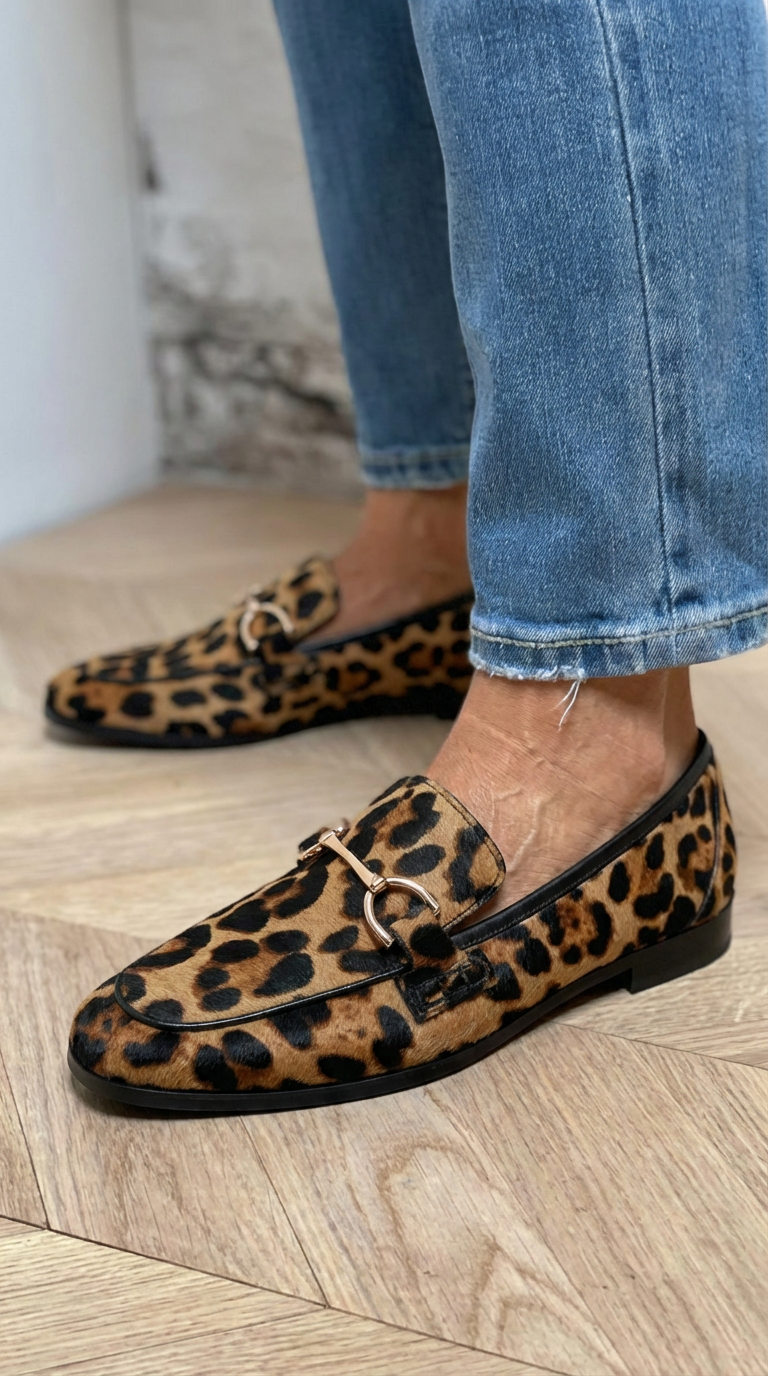 Dámské mokasíny s leopardím vzorem