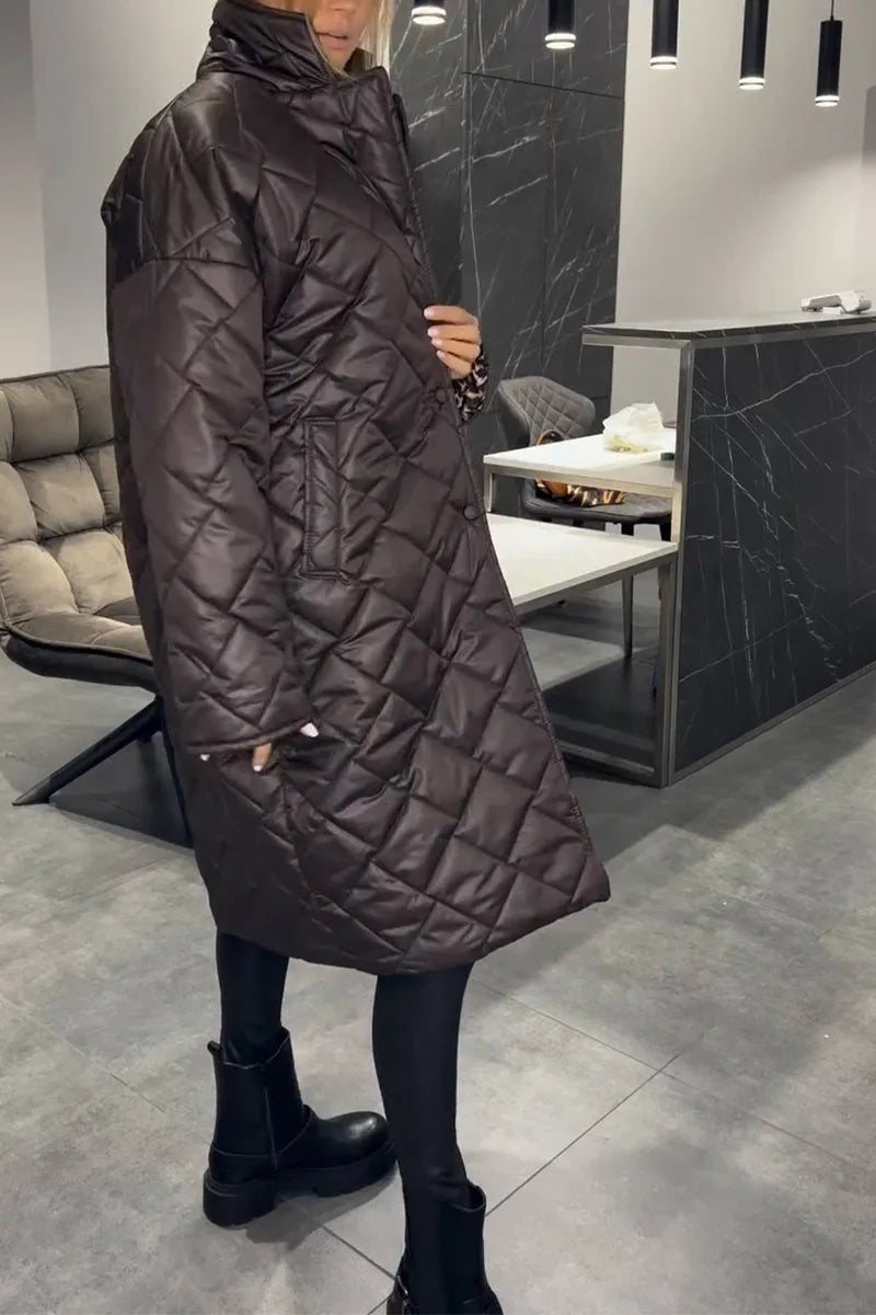 Dámský kabát v elegantním stylu s leopardím vzorem