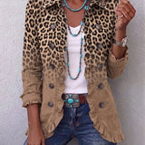 Dámské sako ve vintage stylu s leopardím vzorem